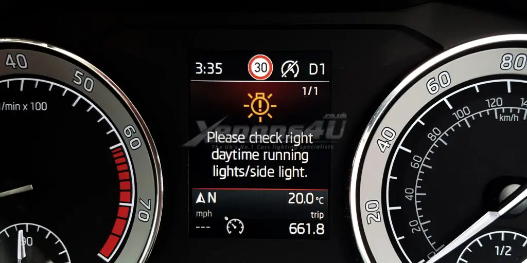 Car Showing Check DRL System Light